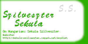 szilveszter sekula business card